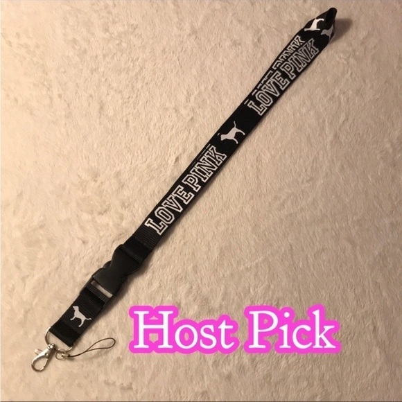 ✅2X Host Pick✅ Black Love Pink Lanyard, NWOT - Picture 1 of 4